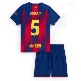 Barcelona Pau Cubarsi #5 Maglia Gara Casa Repliche 2025-26 Bambino Maniche Corte